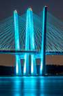 USA-New York-Tarrytown Hudson River and the Gov Mario Cuomo (Tappan Zee) Bridge at night Art Print